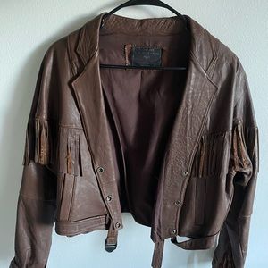 Vintage cropped fringe jacket